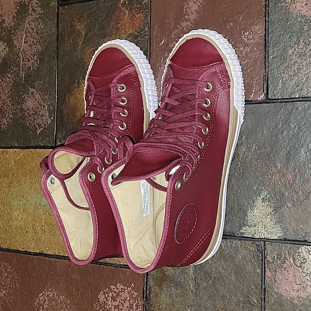 P.F. Flyers Unisex Posture Foundation Hi Top Sneakers W 8.5/M 7, Red, NWOT